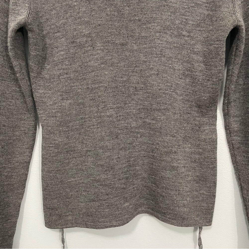 Vintage Gray Heather Wool Blend Cowl Neck Sweater Waist Tie - Picture 6 of 9